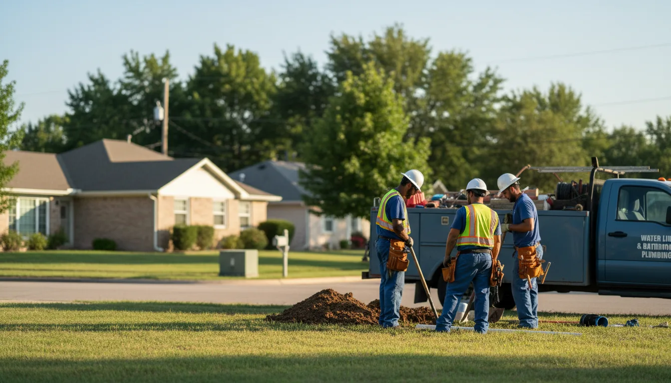 Residential water line and bathroom plumbing service in Beverly, KS